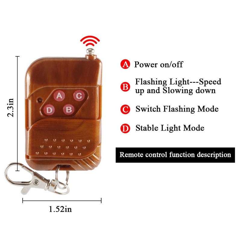 Sidaqi 4 in 1 Red & Blue Emergency Strobe Lights for Vehicles - 12V with 16 Flashing Patterns, Wireless Remote Control Grille & Emergency Lights for Car, Truck, Van, SUV - Image 4